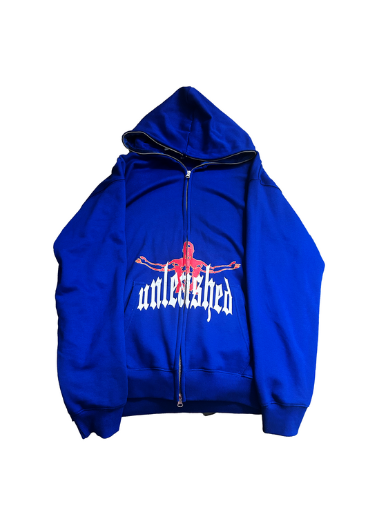 BLUE UNLSHD FULL ZIP HOODIE