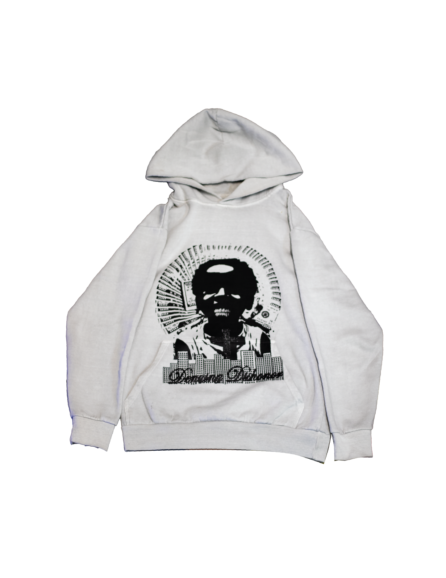 'ABUNDANCE' HOODIE in light grey